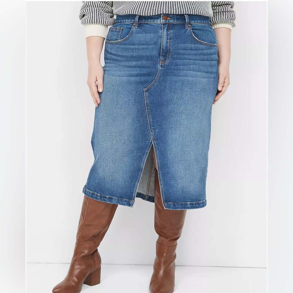 Lane Bryant Blue Denim Pencil Skirt
